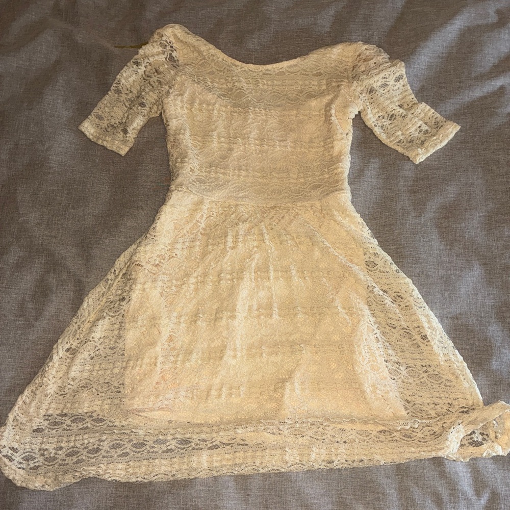 Rewind Ivory Lace Fit & Flare Dress